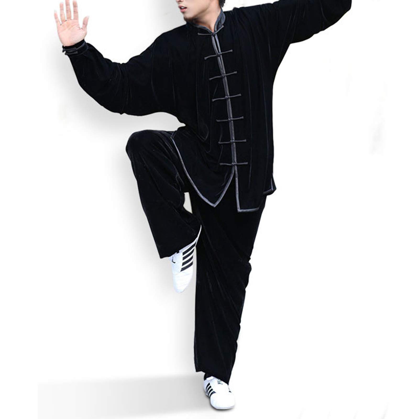 太極拳ウェア 上下 Mサイズ 太極拳 ベロア調 太極服 上下 Mサイズ 男女