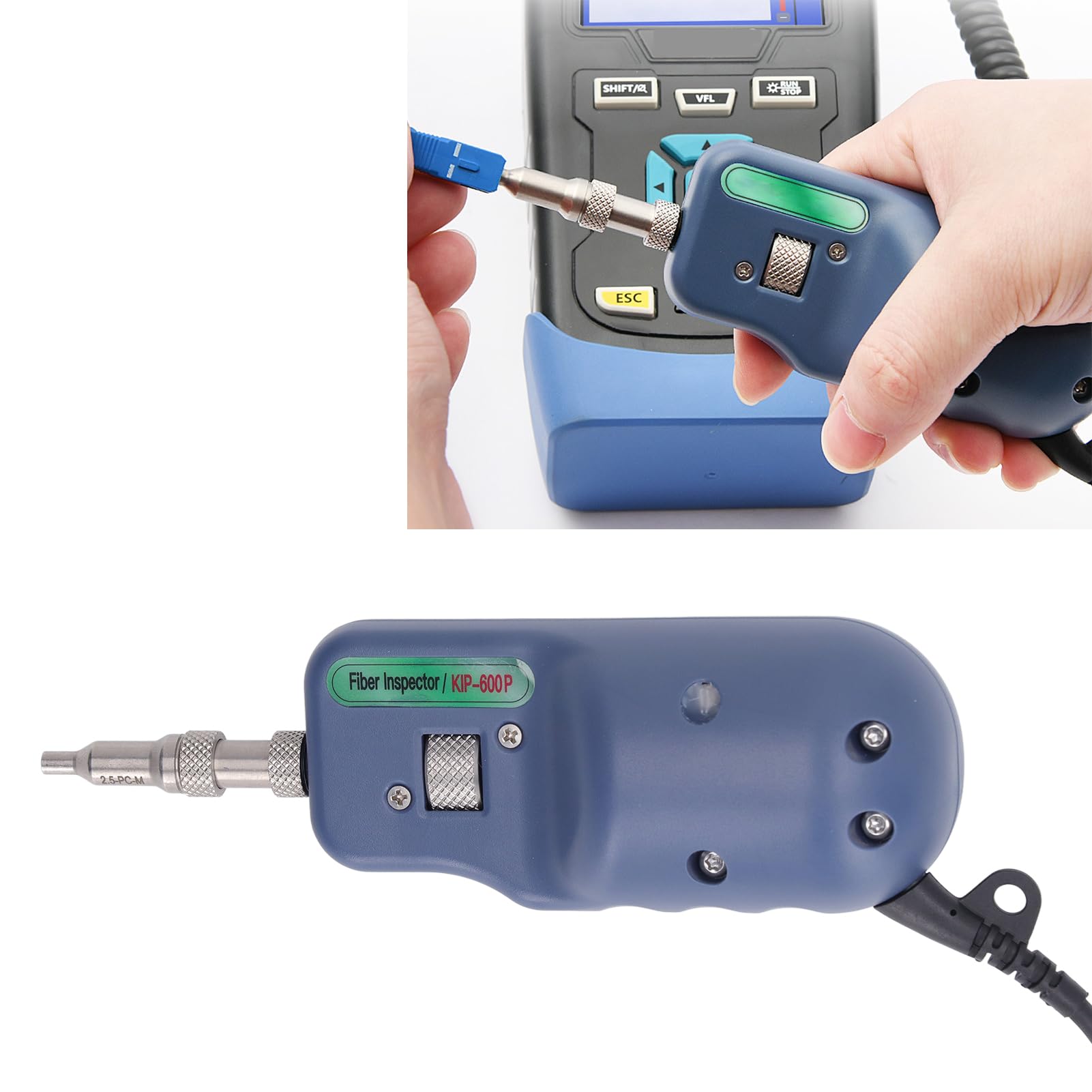 Handheld-Glasfaser-Detektor mit 400-facher Vergrößerung, USB-Mikroskop für Glasfaser-Endflächeninspektion, Faserinspektionssonde mit USB-Anschluss, Praktische Handsonde zur Faserprüfung