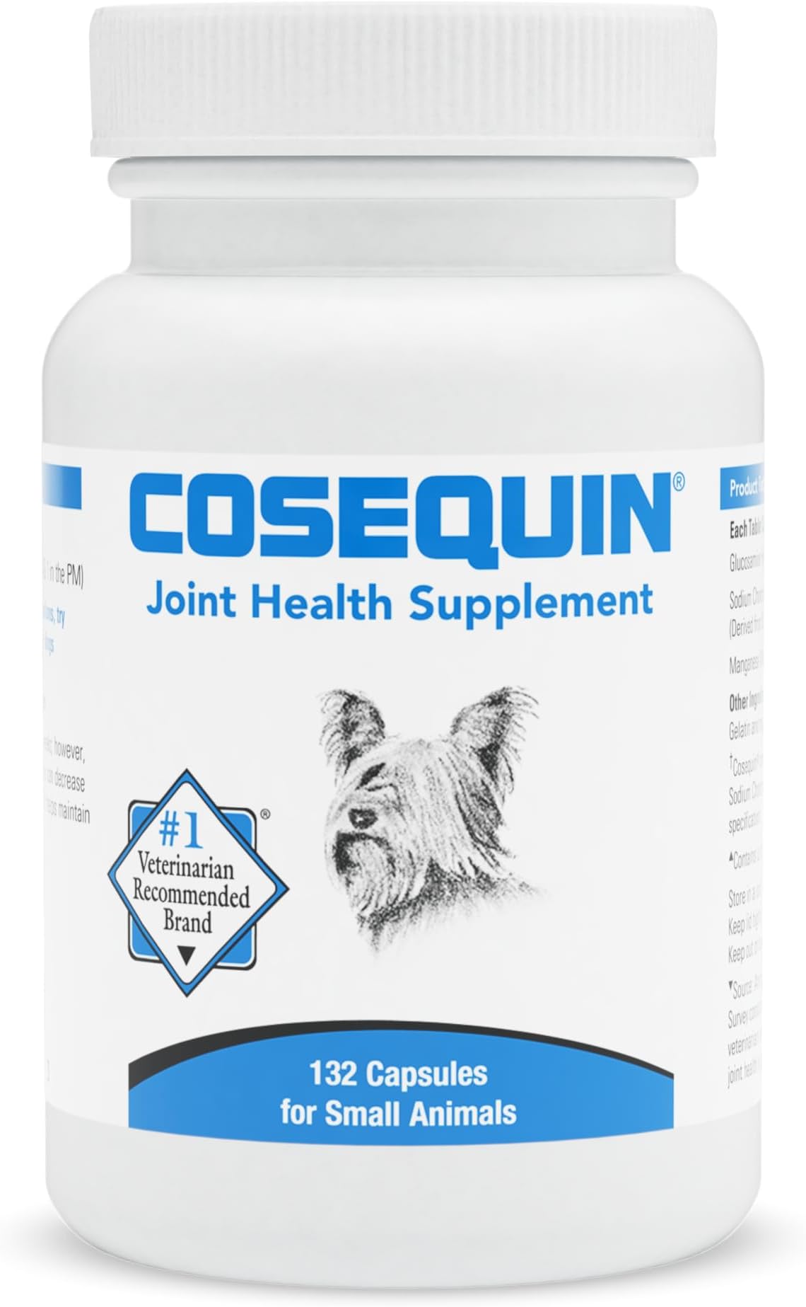 Nutramax Cosequin Joint Health Supplement, Contains Glucosamine for Small Dogs and Cats, Plus Chondroitin, Supports Healthy Joints, Sprinkle Capsules, 132 Count
