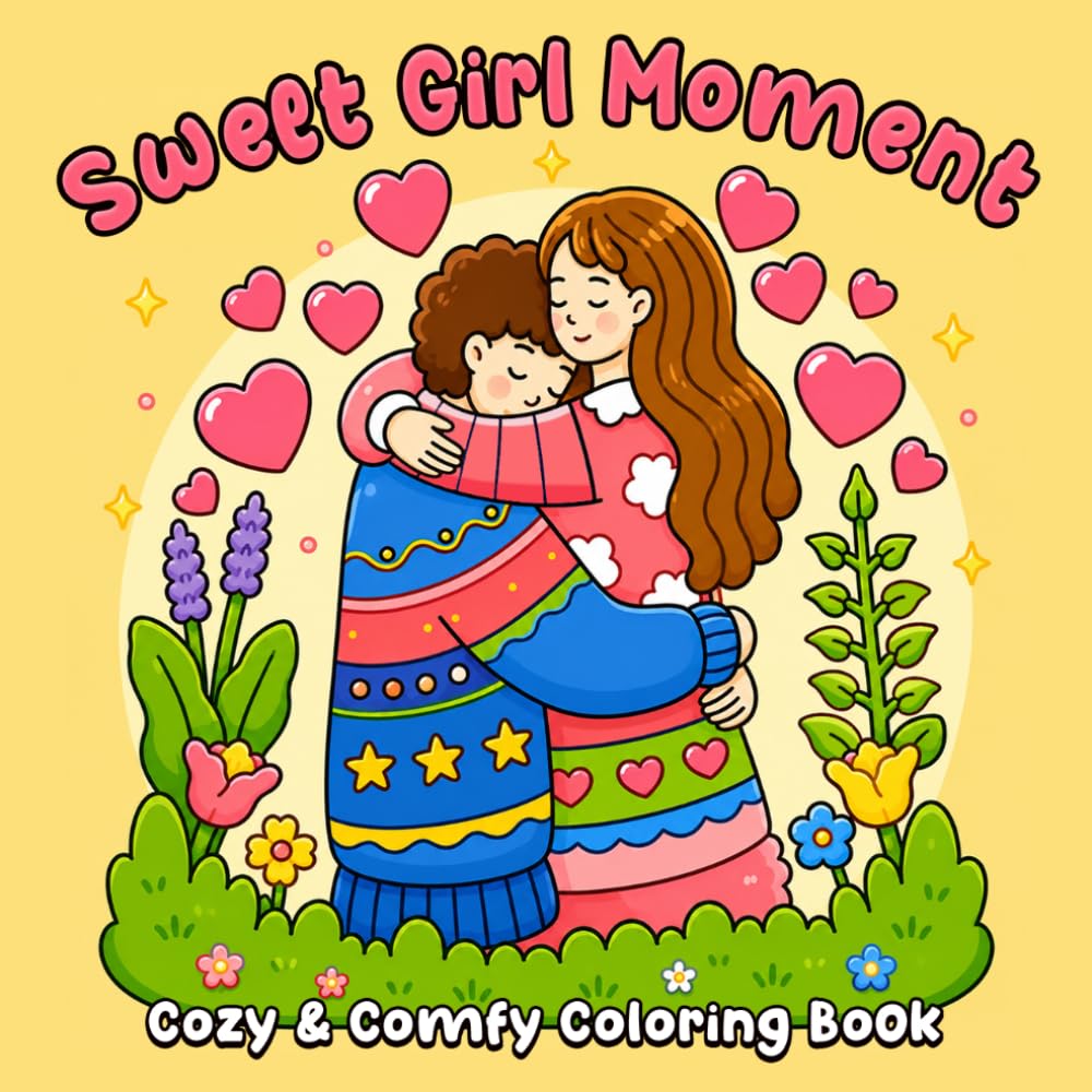 Sweet Girl Moment Coloring Book: Soft Life Coloring Pages Featuring Self-Care Routines, Cozy Corners, Warm Illustrations for Adults and Teens to Unwind & Enjoy