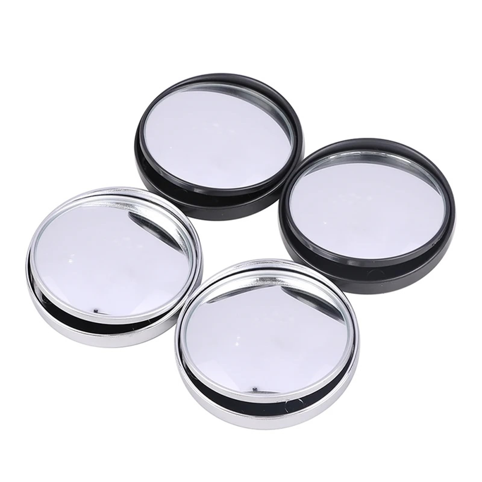 außen Blindspiegel 2PCS 75MM 3R-036 Konvexer Toter-Winkel-Spiegel für Aufkleben mit einstellbarem Weitwinkel für die Fahrzeugsicherheit(Black)
