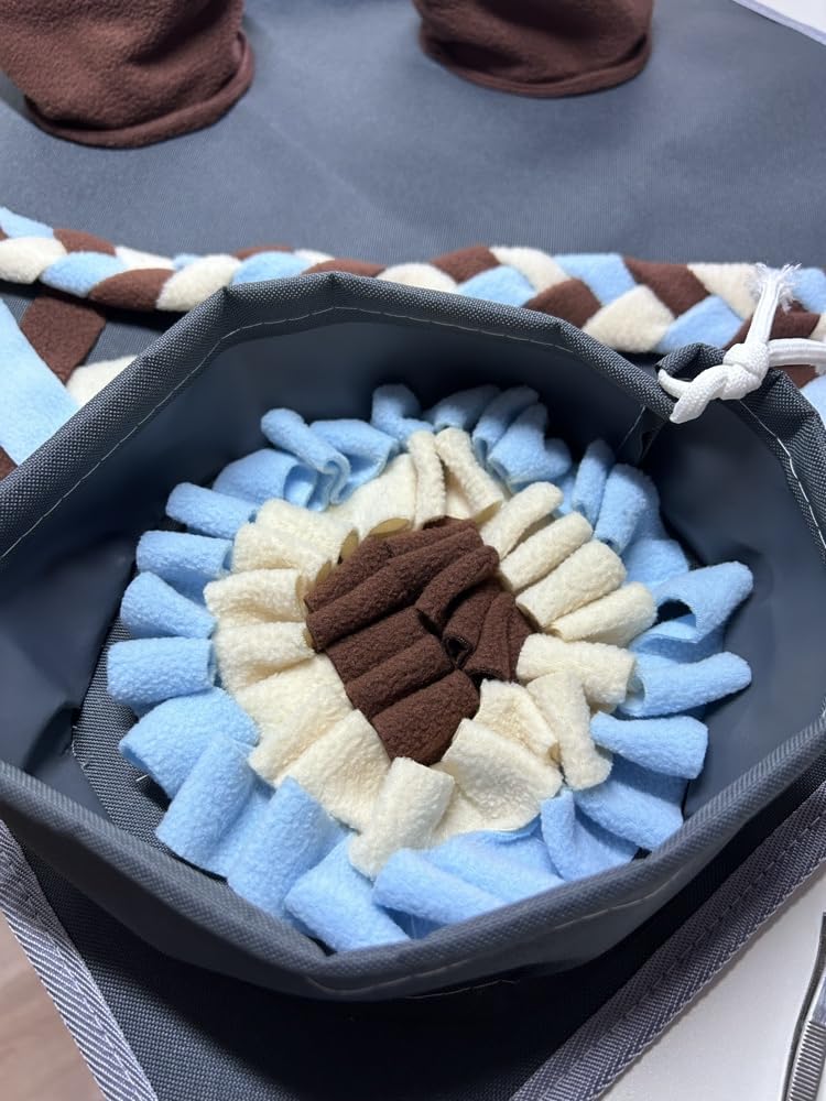 Alfombra Olfativa para Perros - Snuffle Mat Interactivo para Entrenamiento Mental y Olfato, Rompecabezas Dispensador de Premios y Comida Lenta, Base Oxford Lavable con Ventosa Antideslizante