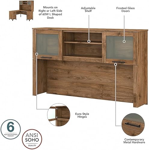 Miniatura 3 de Bush Furniture Somerset - Mueble de escritorio (60 W, color nogal fresco)