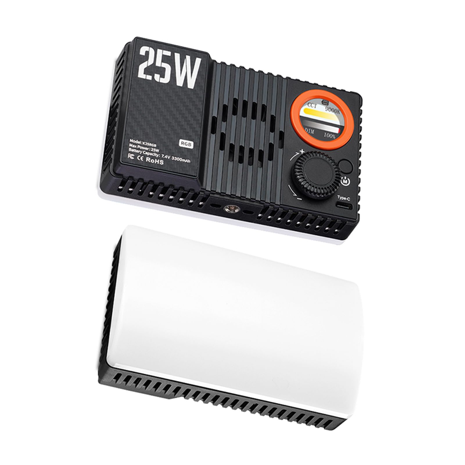 Luz de Relleno RGB, 25W 168 LED 1800K 9000K Luz de Video Regulable, Vlog con Pantalla LCD 20 Efectos de Escena y Adaptador de Zapata Fría para Cámaras Fotografía DSLR Selfies Vlogs