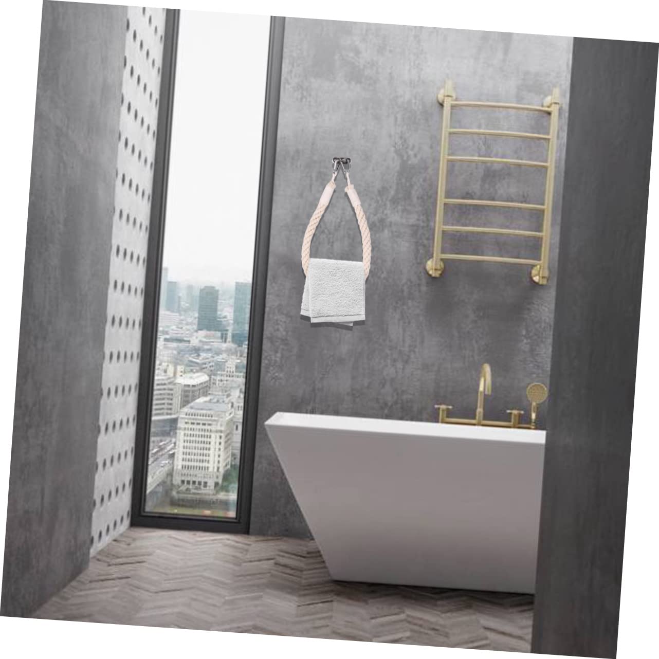 Housoutil Toilettenpapierhalter Flexibles Design aus Baumwollseil mit Metallhaken Handgefertigt im Maritimen Stil für Badezimmer für Ferienhaus und Badezimmerwand