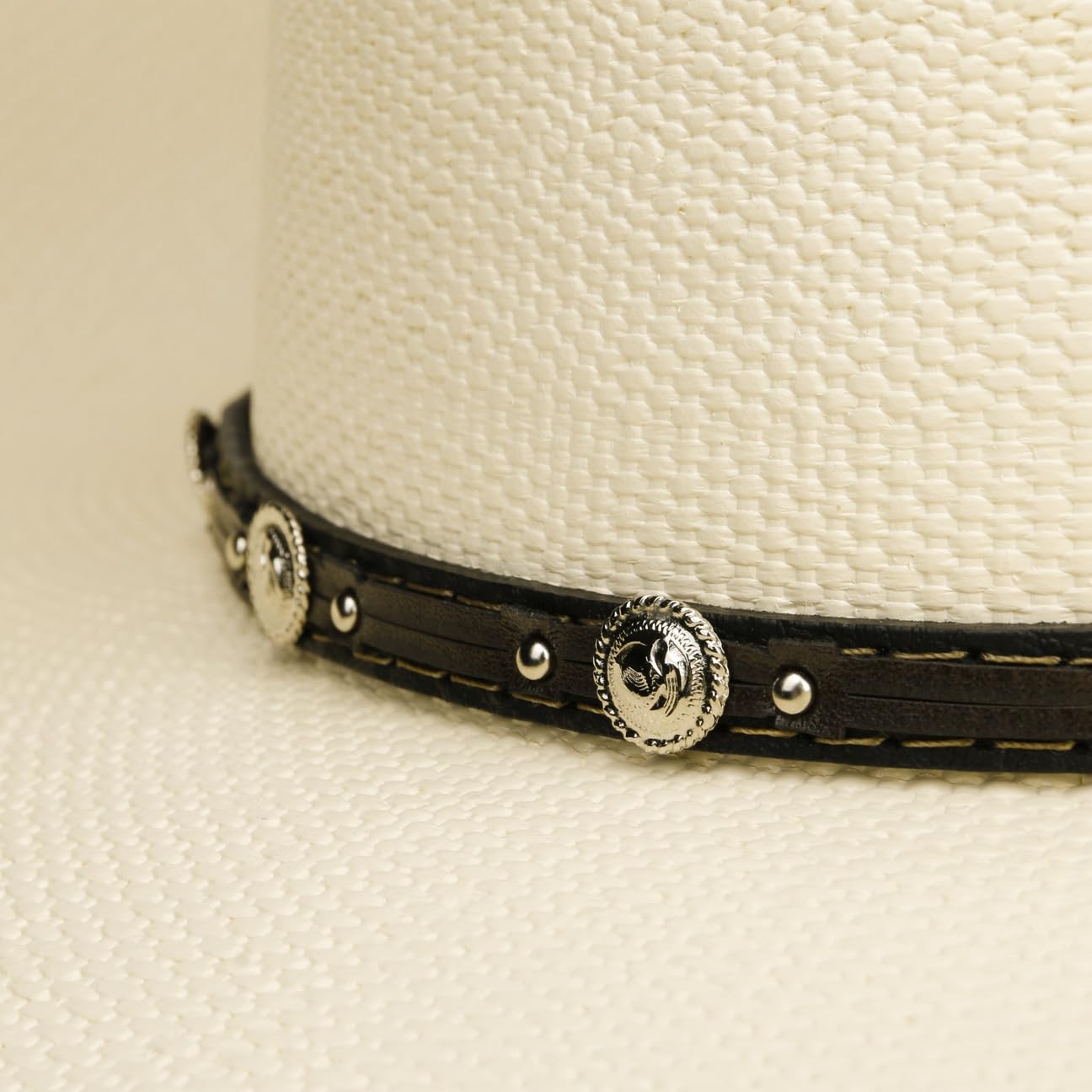 Stetson Ranson Chapeau Western ventile Paille Toyo Protection UV 40+ Bande en Cuir Unisexe Printemps Ete