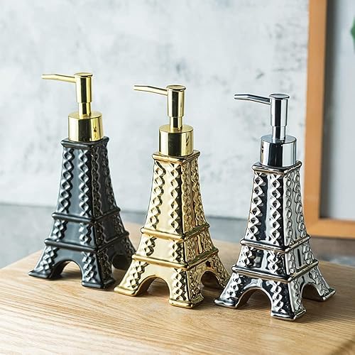 Miniatura 3 de The Eiffel Tower Shape - Botella dispensadora de loción líquida de cerámica dispensador de porcelana de 7 onzas para baño cocina o dormitorio