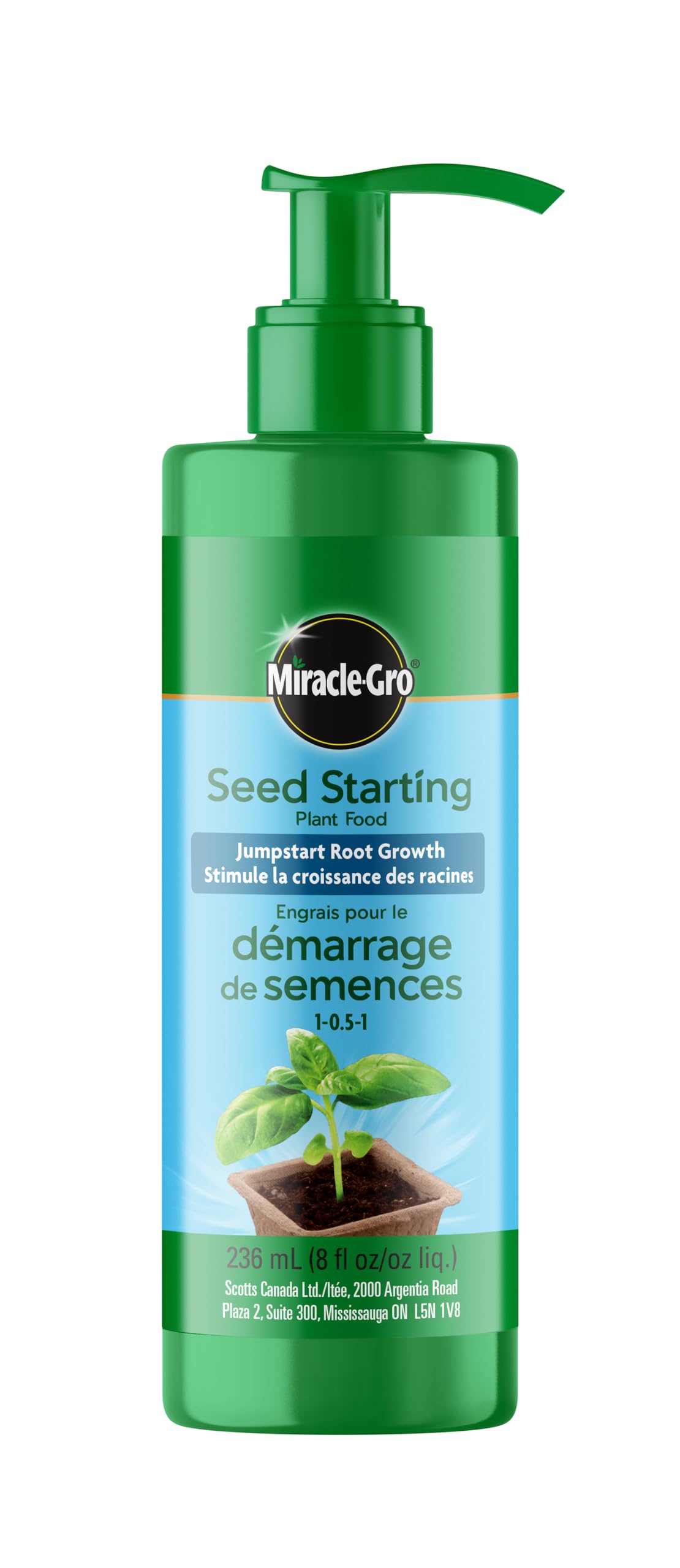 Miracle-Gro Seed Starting Plant Food, 236mL | Liquid Fertilizer for Seedlings & Cuttings | Strengthens Roots, Reduces Transplant Shock