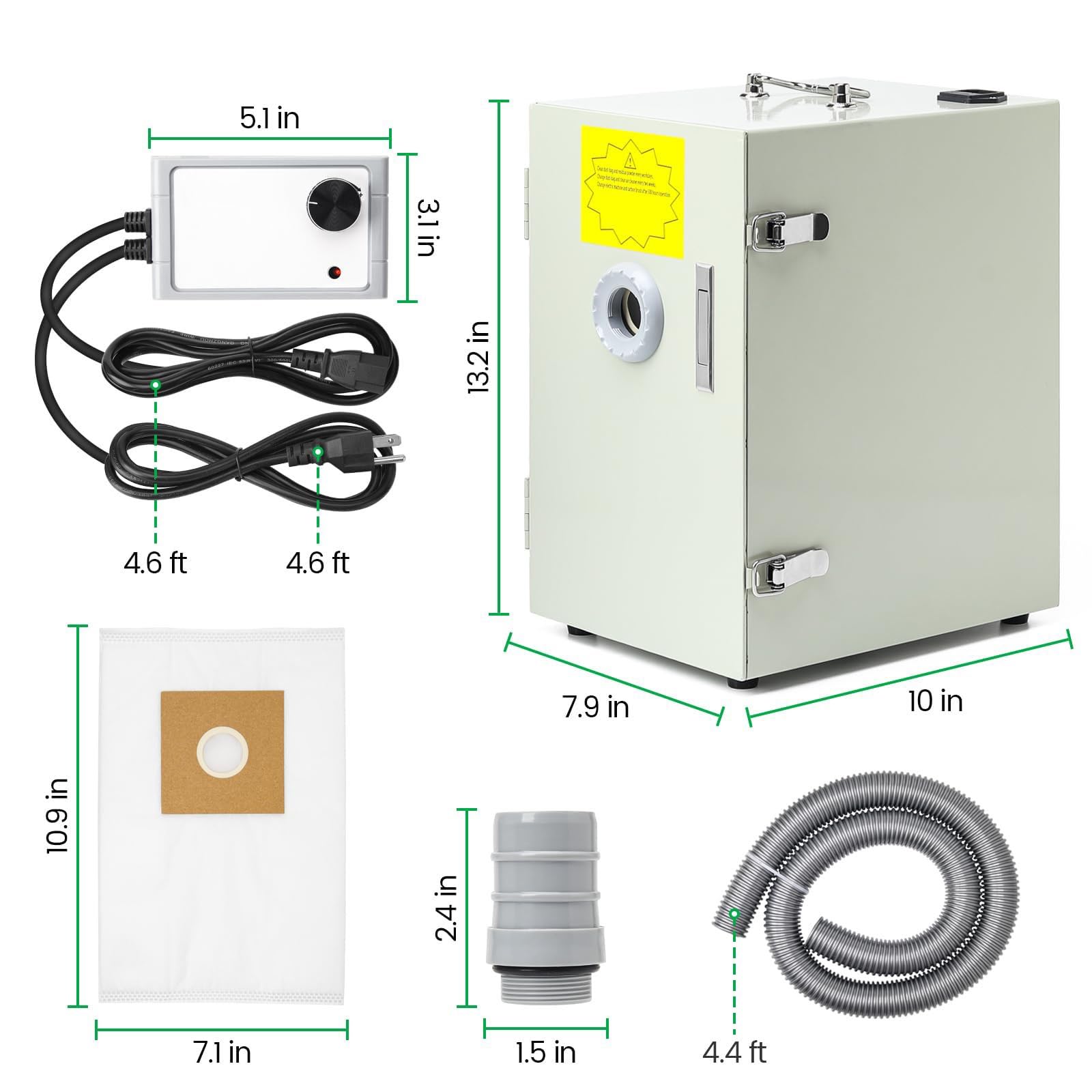 Aspirapolvere for laboratorio odontotecnico a doppia girante con collettore di polveri digitale