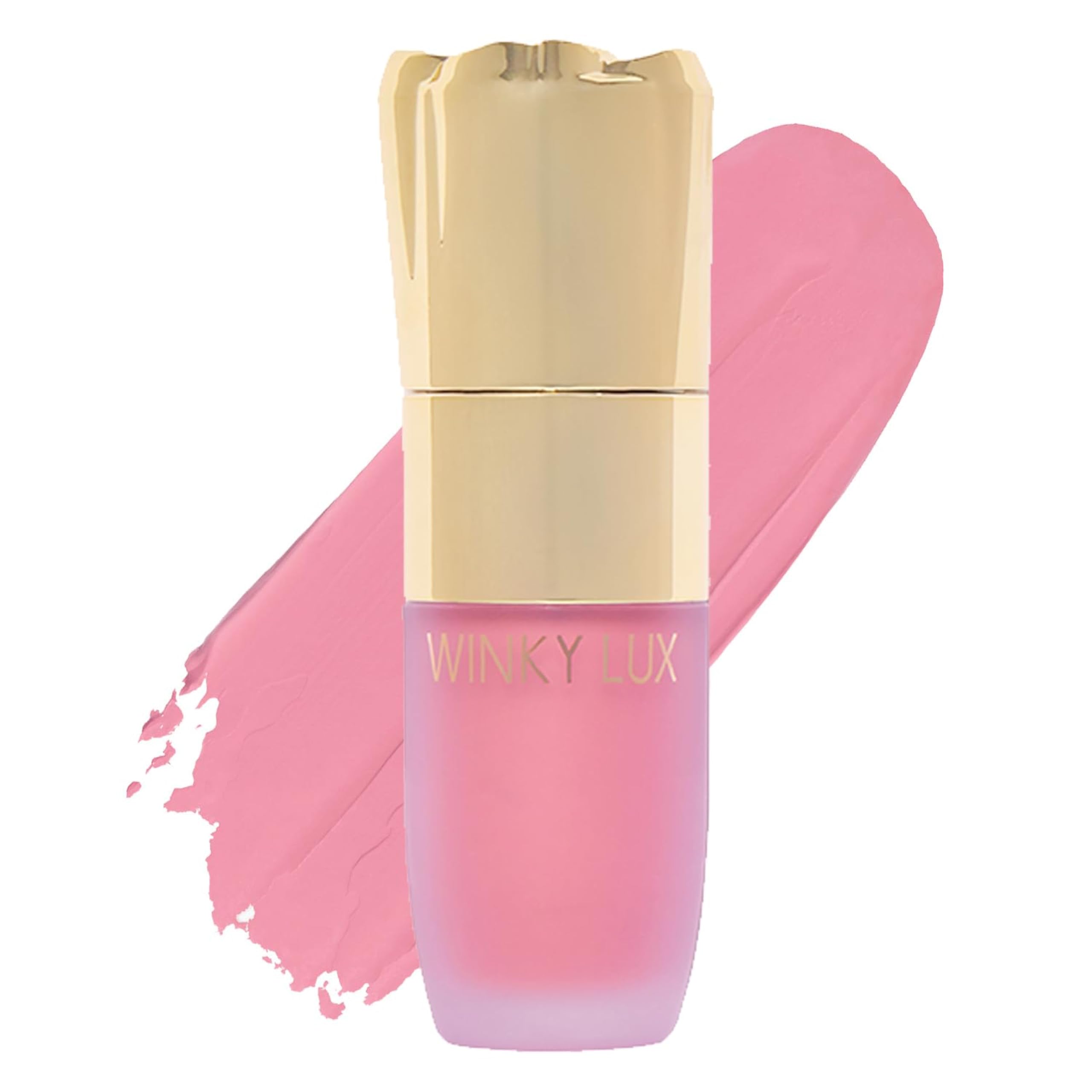 Winky Lux Cheeky Rose Liquid Blush – Gel-Cream with Buildable Color, Lightweight Velvet Finish, Long-Lasting Cool Pink Shade, Lovely