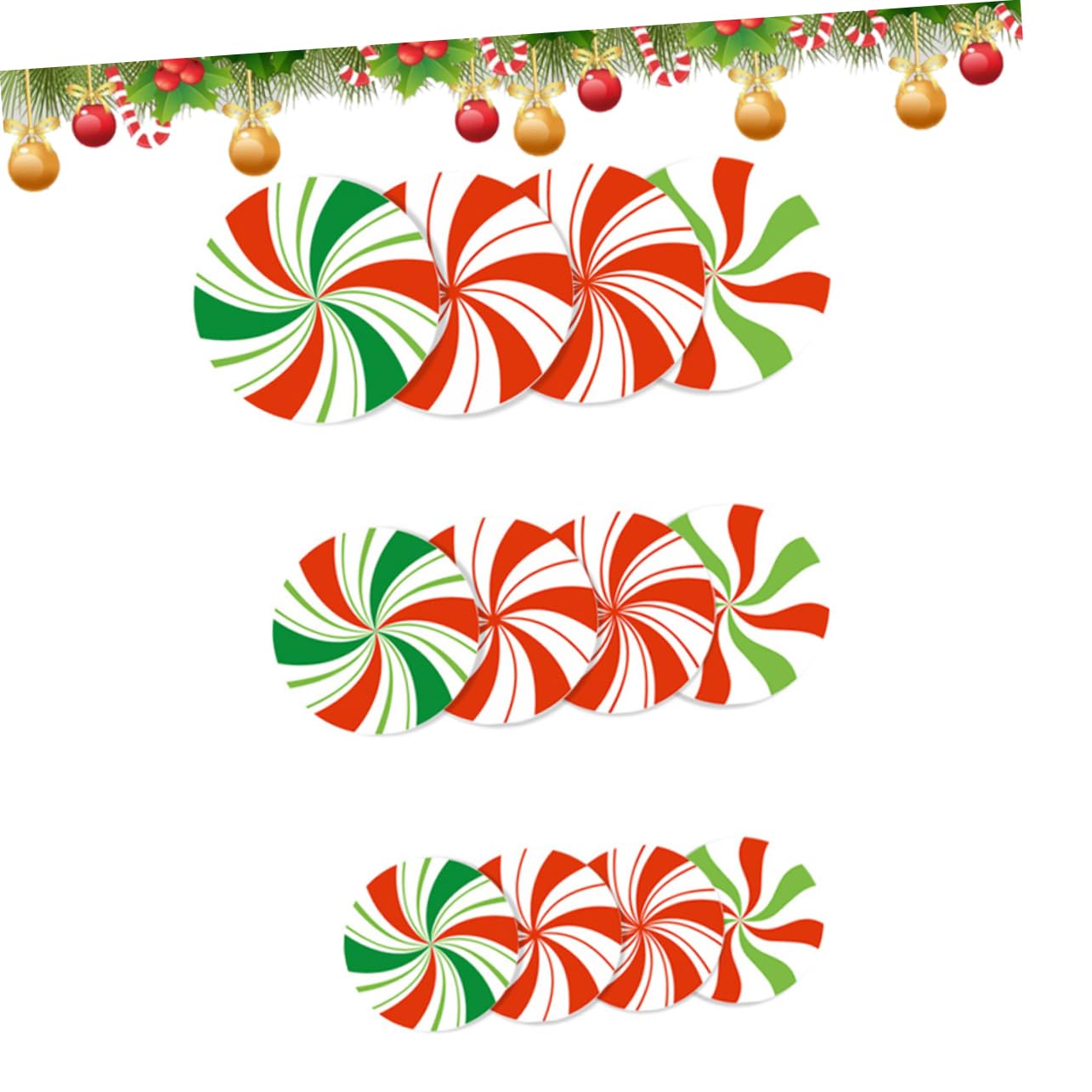 OSALADI 3 Juegos De Calcomanías De Pared Autoadhesivas Con Temática De Dulces Navideños Para Decoración Del Hogar 12 Unidades X 3