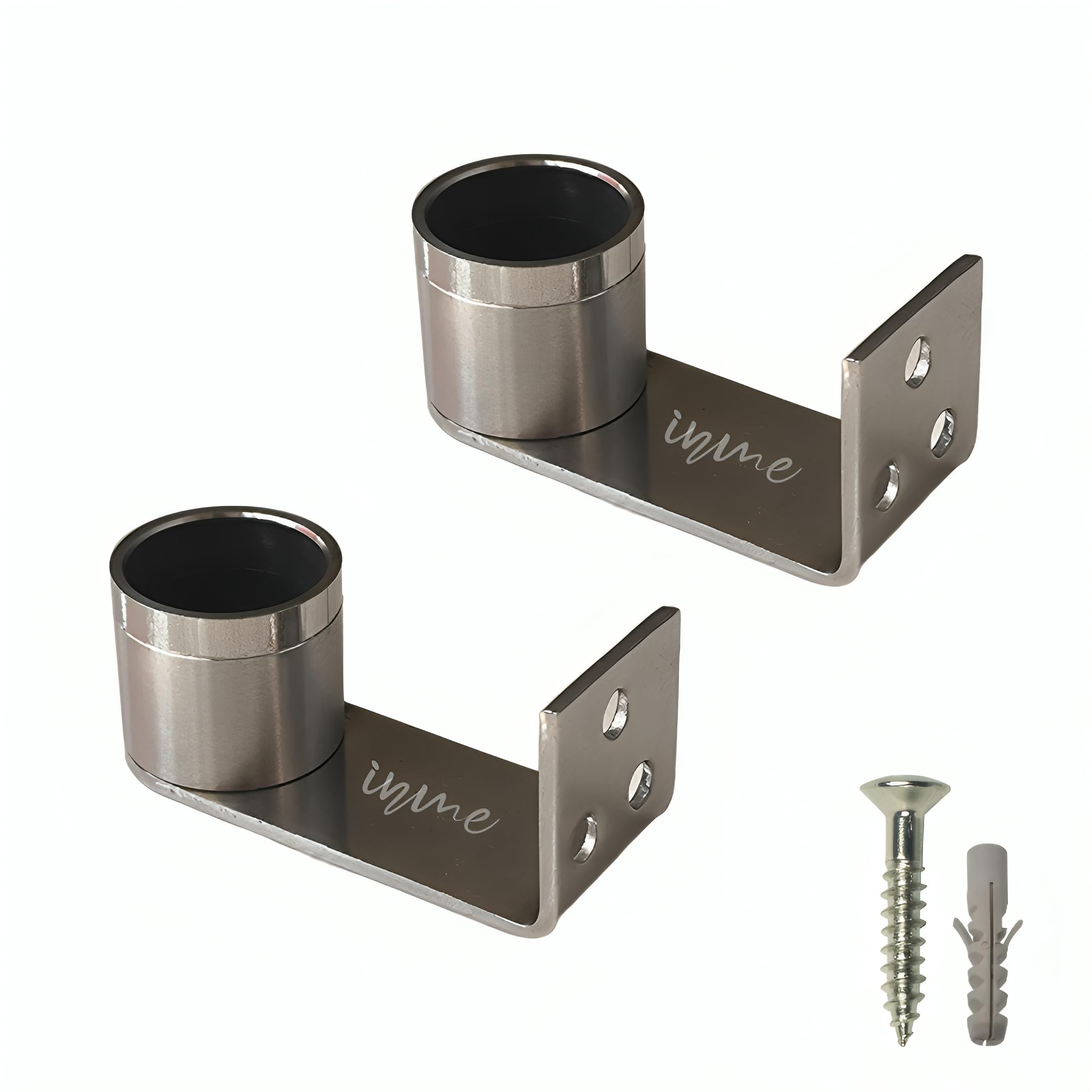 Inme Heavy Duty Stainless Steel Curtain Rod Holder, Wall to Wall Curtain Bracket, Ceiling Mount Bracket,- 3 inch (Silver) with Screws and Wall Plugs Included (Pack of 2) (B0CPJNV5LL) Amazon Price History, Amazon Price Tracker