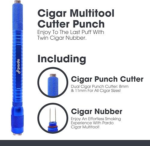 Miniatura 2 de Pardo Multiherramienta 4 en 1 para puros  Tamaño doble, cortador de puros, herramienta de perforación de puros, herramienta de potenciador de puros