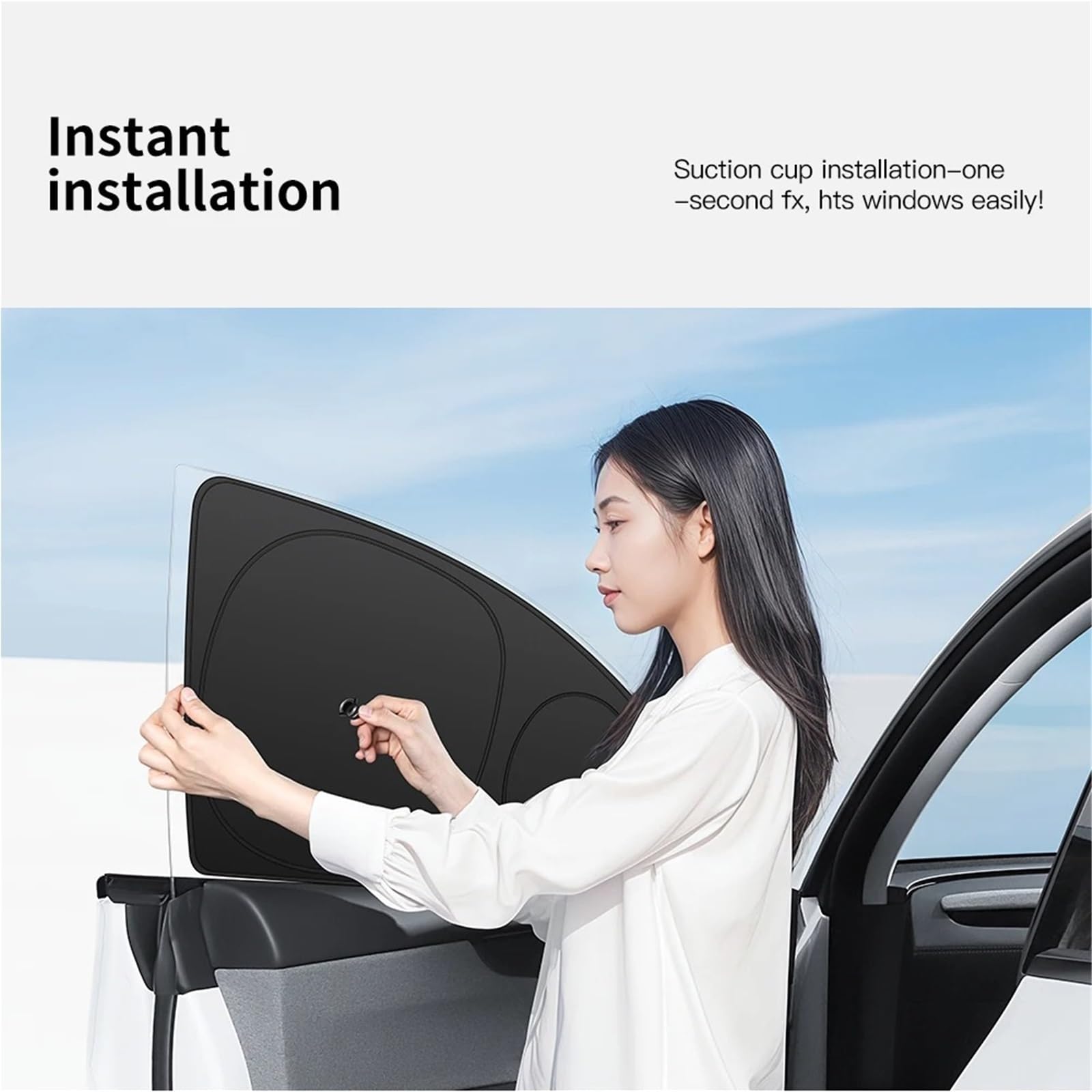 Parasoles Coche para Tesla para Model 3/Y para Highland para Juniper 2026 Parasol para Ventana Lateral de Coche con Cubierta Tela ventosas | Y 2021-2025 2