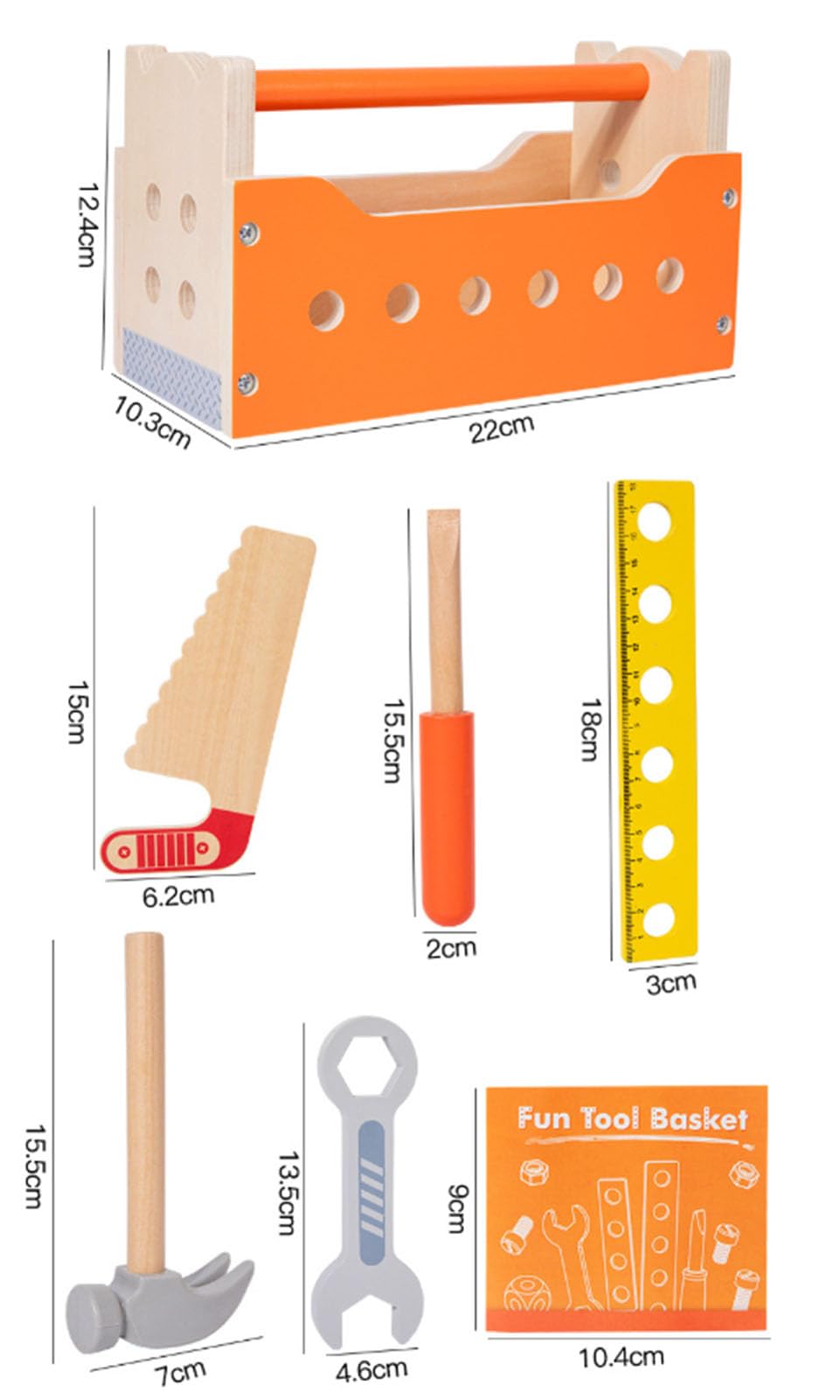 Juego de Herramientas de Camión de Madera, Aprendizaje Educativo Stem
