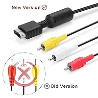Vista 2 de Cable AV PS2, cable de audio y video para PS2, PS1, PS3, audio compuesto AV a RCA, cable de TV compatible con Playstation 1/2/3 (8.2 pies)