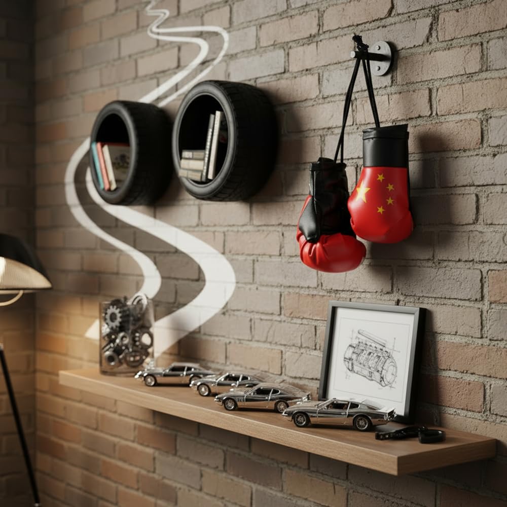 Guantes de Boxeo de PVC para Decoración Automotriz, Accesorios de Espejo Interno, Regalo