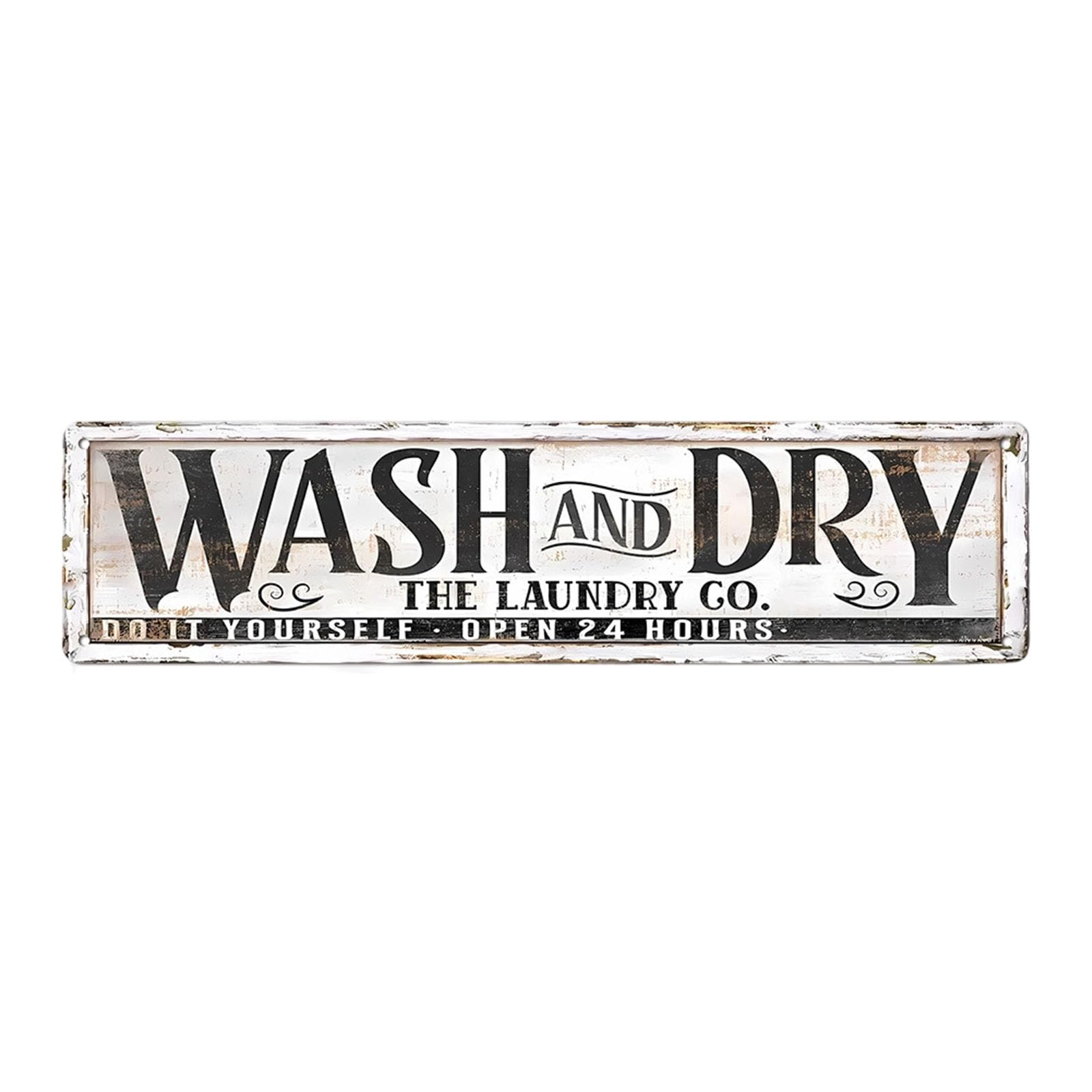 Qusinfc Antique Look Metal Wall Decors Bucolic Tin Plaques with Distressed Finish Perfect for Bathroom Balcony Porch Decoration Antique Look Metal Plate