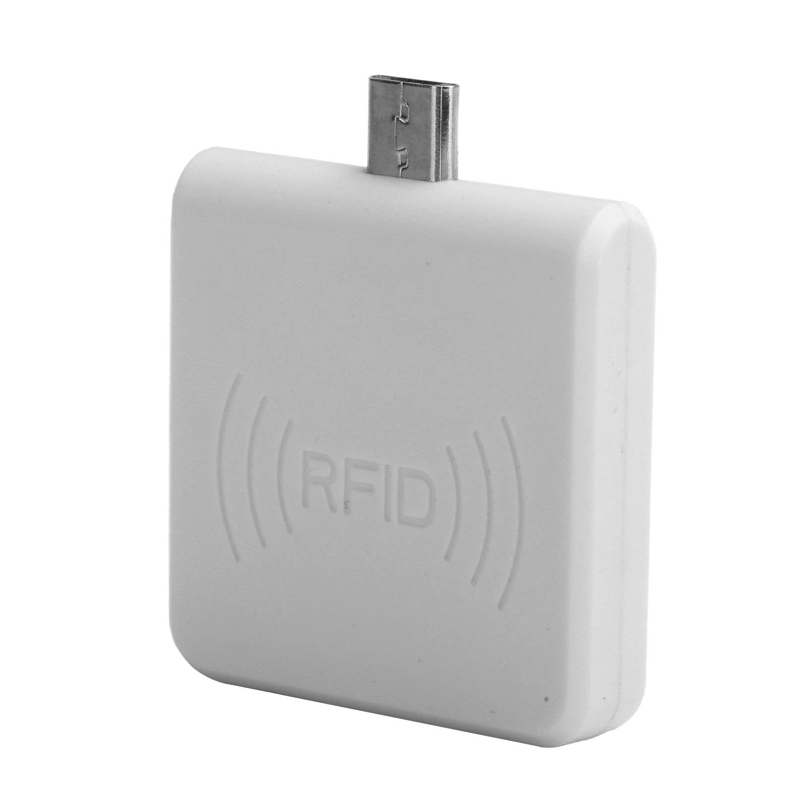 Lector de Tarjetas RFID Teléfono móvil OTG Lector de Tarjetas portátil USB Interfaz Micro USB UHF RFID Escritor de Mano(Blanco)