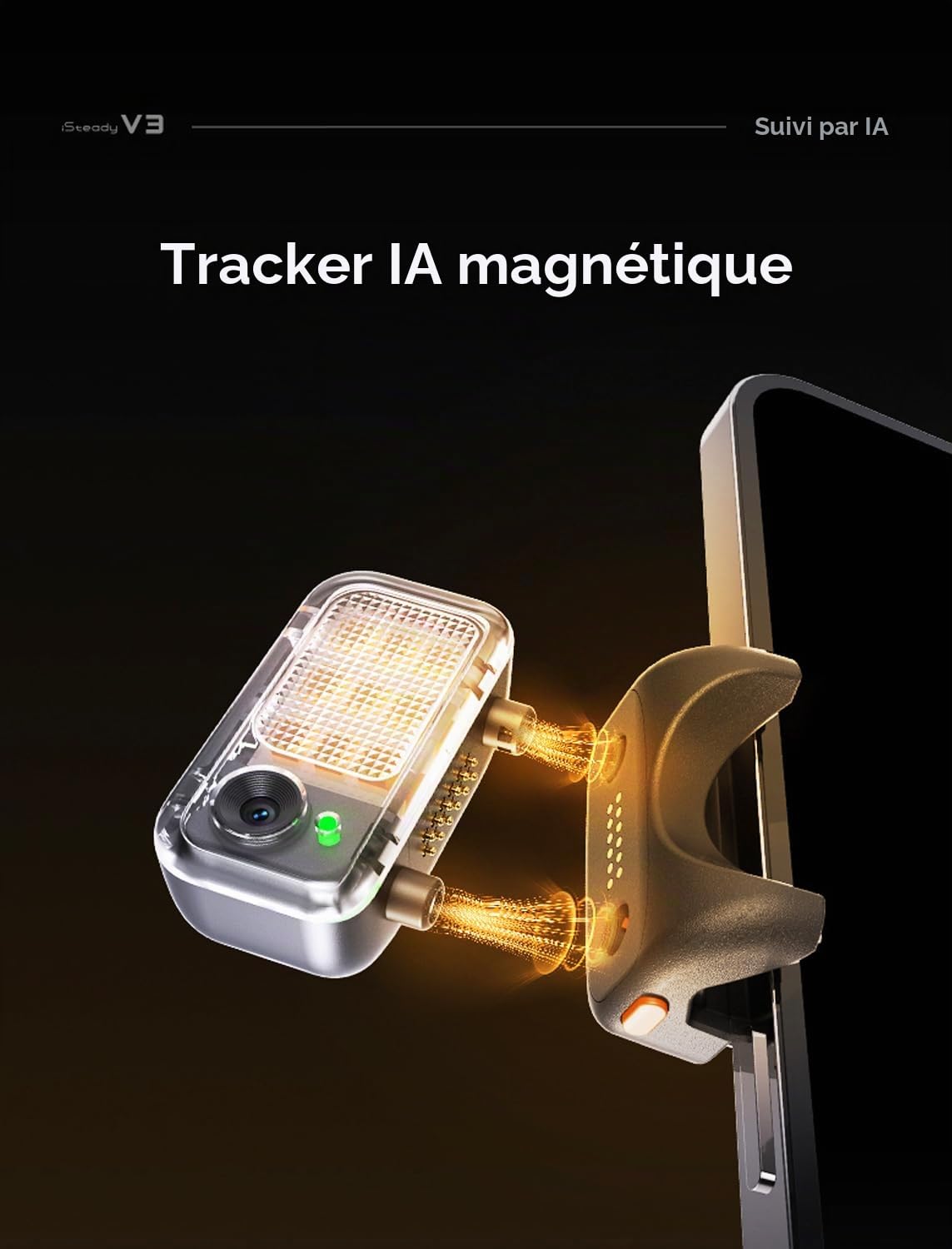 hohem iSteady V3 Gimbal-Stabilisator für Smartphone, AI-Tracker, magnetisches Fülllicht, abnehmbare Fernbedienung, integrierte Stativ-Verlängerungsstange, verbesserter