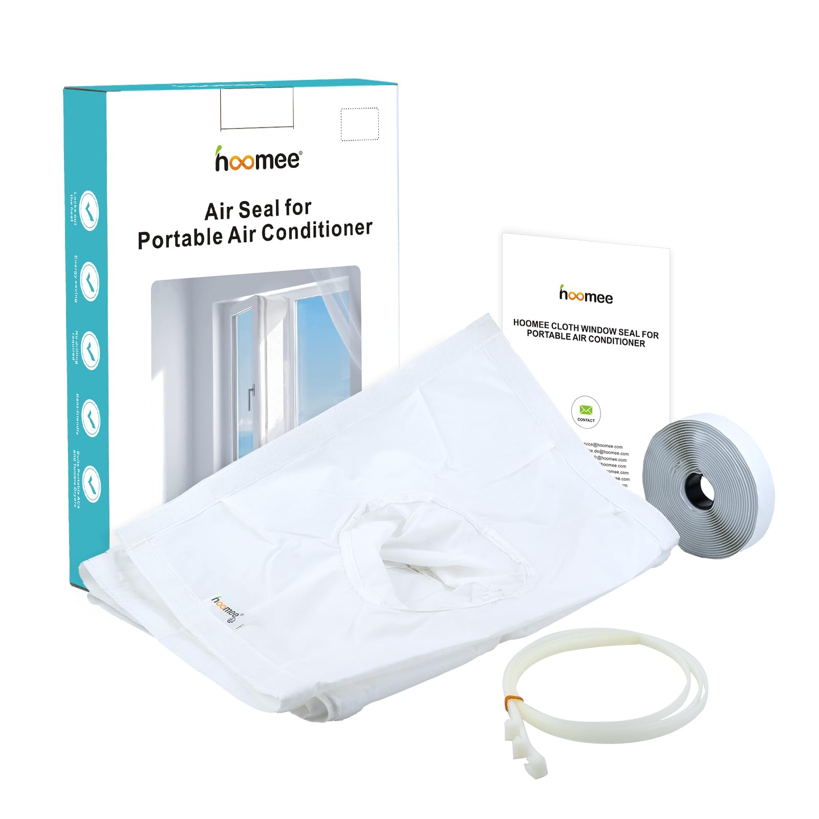 HOOMEE Aislante Ajustable para Puertas Correderas Aires Acondicionados Portátiles y Secadoras (35x232CM)