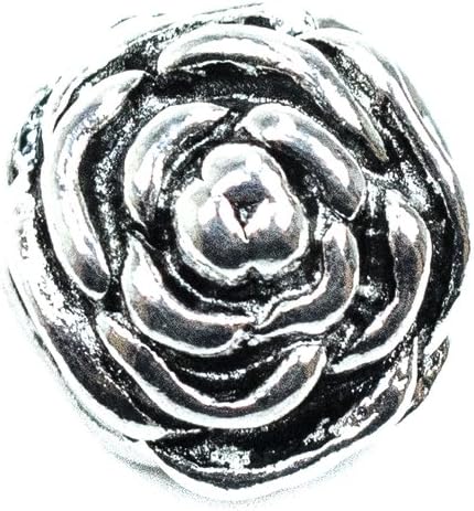 Paracord Planet Antique Silver Rose Beads for DIY Jewelry Available in Single, 5, 10 and 20 Packs (20 Pack)