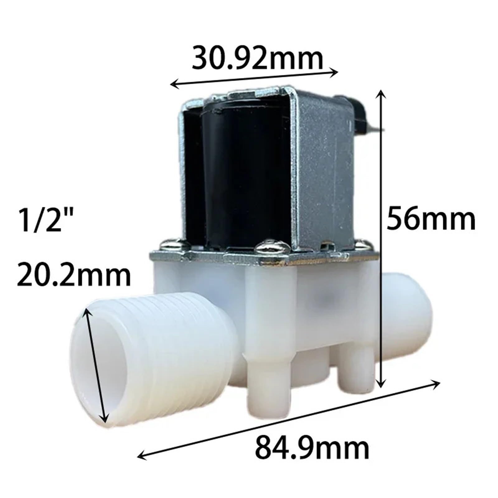 Válvula solenoide de rosca exterior de 1/2 de 3/4 pulgadas CA 220 V CC 12 V 24 V válvula de control de agua interruptor normalmente cerrado normalmente abierto 1 pieza (1/2 pulgadas, 24 V_NORMALLY