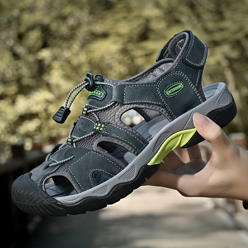 Men's sandals - Lightweight, breathable and comfortable round-toe design, with rubber soles, suitable for beach and outdoor casual wear.3