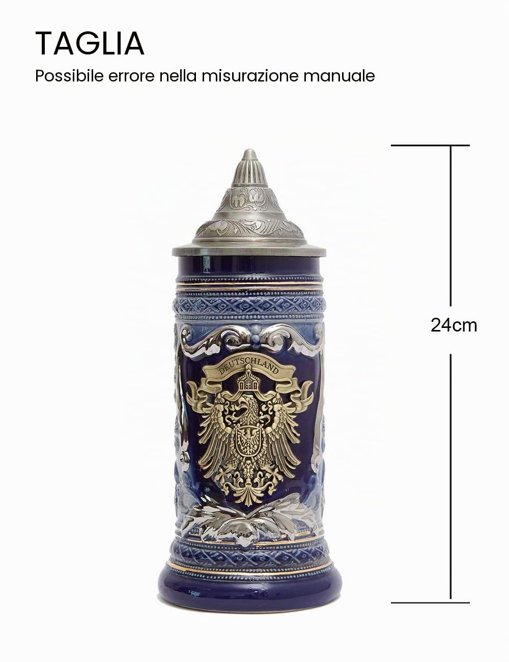HAUCOZE Boccale Birra Tedesco Vikingo Oktoberfest Beer Mug con Coperchio, Compleanno Regalo per Famiglia Amici Amanti Ceramica 0.6 Liter