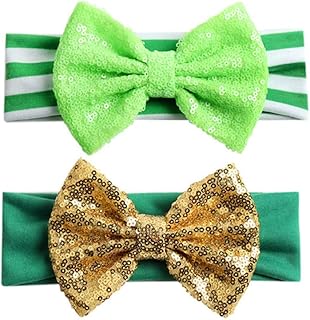 2 peças laços de cabelo para crianças laços de cabelo para bebês laços de cabelo para crianças bandana turbante faixa de cabelo faixa de cabelo elástica lantejoulas elasticidade bebê