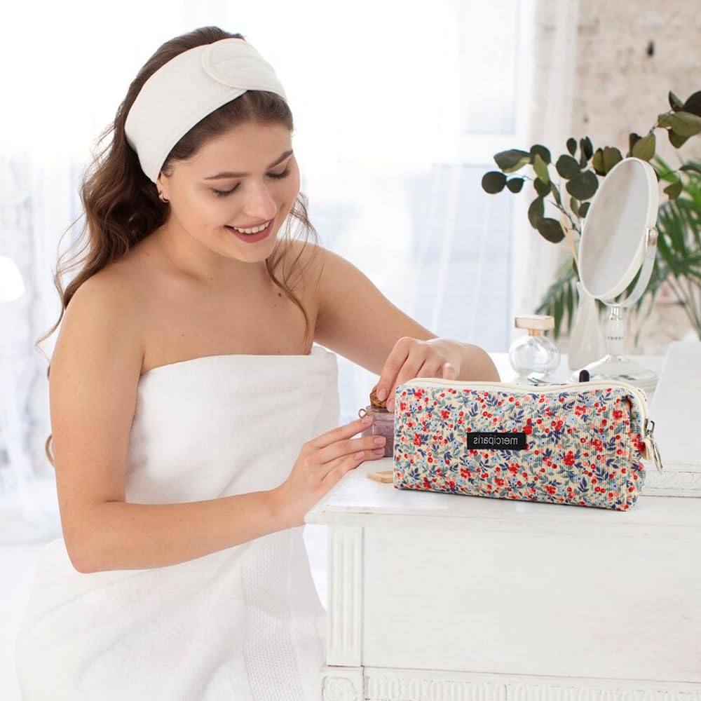 Trousse Scolaire Rétro en Velours Côtelé pour Filles, Portable et Polyvalente