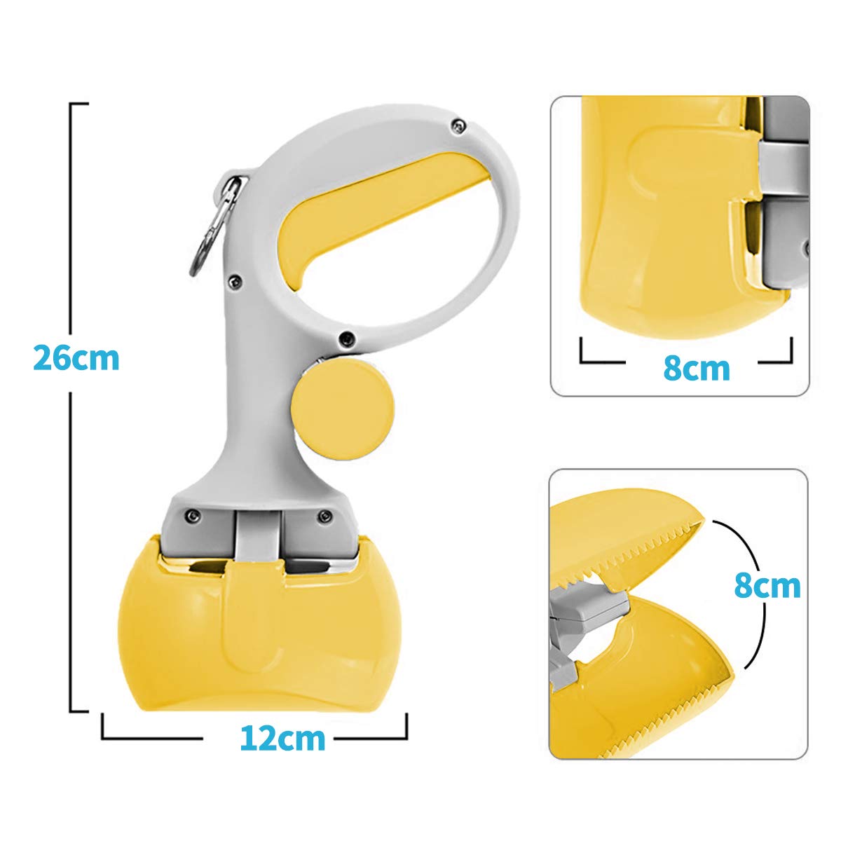 PETCUTE Palette per Escrementi Cane Pooper Scooper Paletta per raccogli feci Portatile con Sacchetti Cane