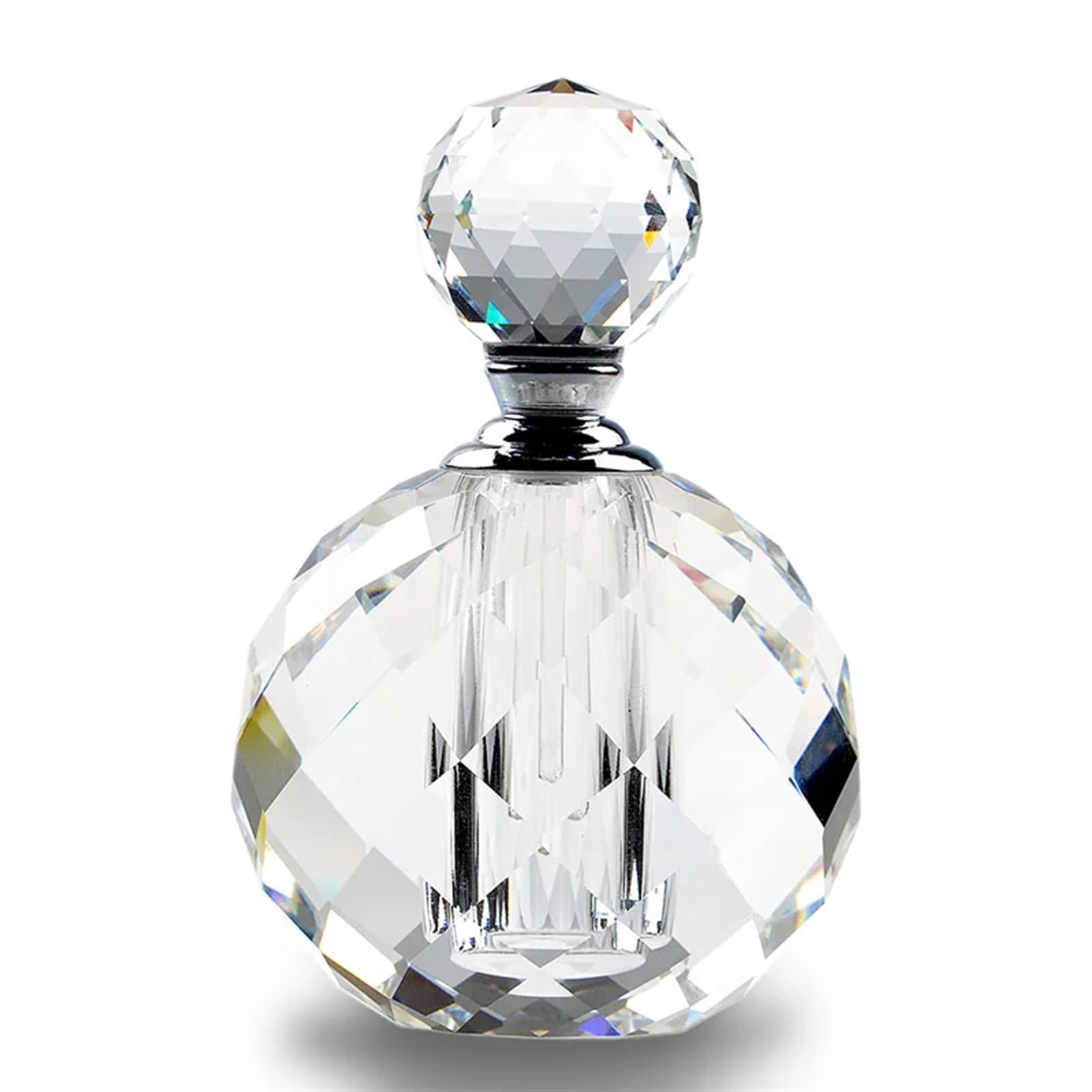 Bottiglie di profumo in cristallo Art Deco stile vintage da 10 ml Contenitore riutilizzabile in vetro vuoto rotondo trasparente Per Viaggi E Vacanze