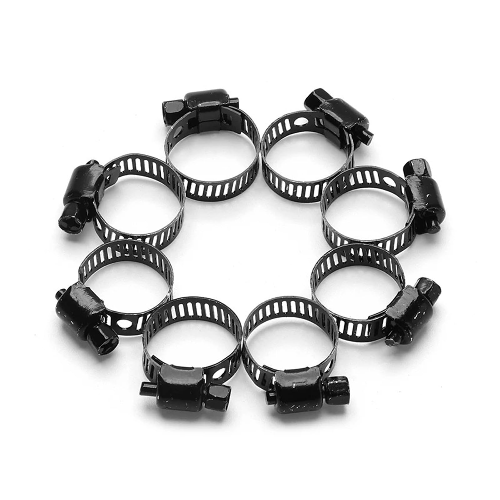 Sfoikvg One Color Hose Clips 10/20Pcs Black Worm Drive Hose Clamps For 3/8In. Stainless Steel Adjustable Fuel Pipe Line Size Clip Hoop Clamp For Home Water Line(20Pcs 19-29Mm)
