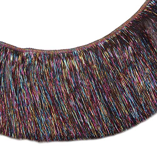 Mipper 10 Yards 8 Inch Wide Metallic Fringe Trim Diy Latin Dance Dress Clothing Accessories Xmas Party Decor Shiny Tassel Lace (Multicolor) #TOP1