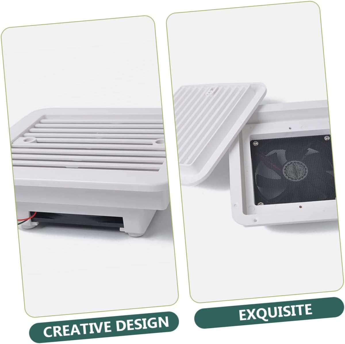 POPETPOP 8-inch 12v Rv Ventilation Fan with Blades, Silent Bathroom Exhaust Air Vent Fan for Rv Roof and Camper Ventilation Replacement Part