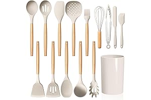 LIANYU 15-Piece Kitchen Cooking Essential Utensil Set with Practical Holder for Optimal Kitchen Organization