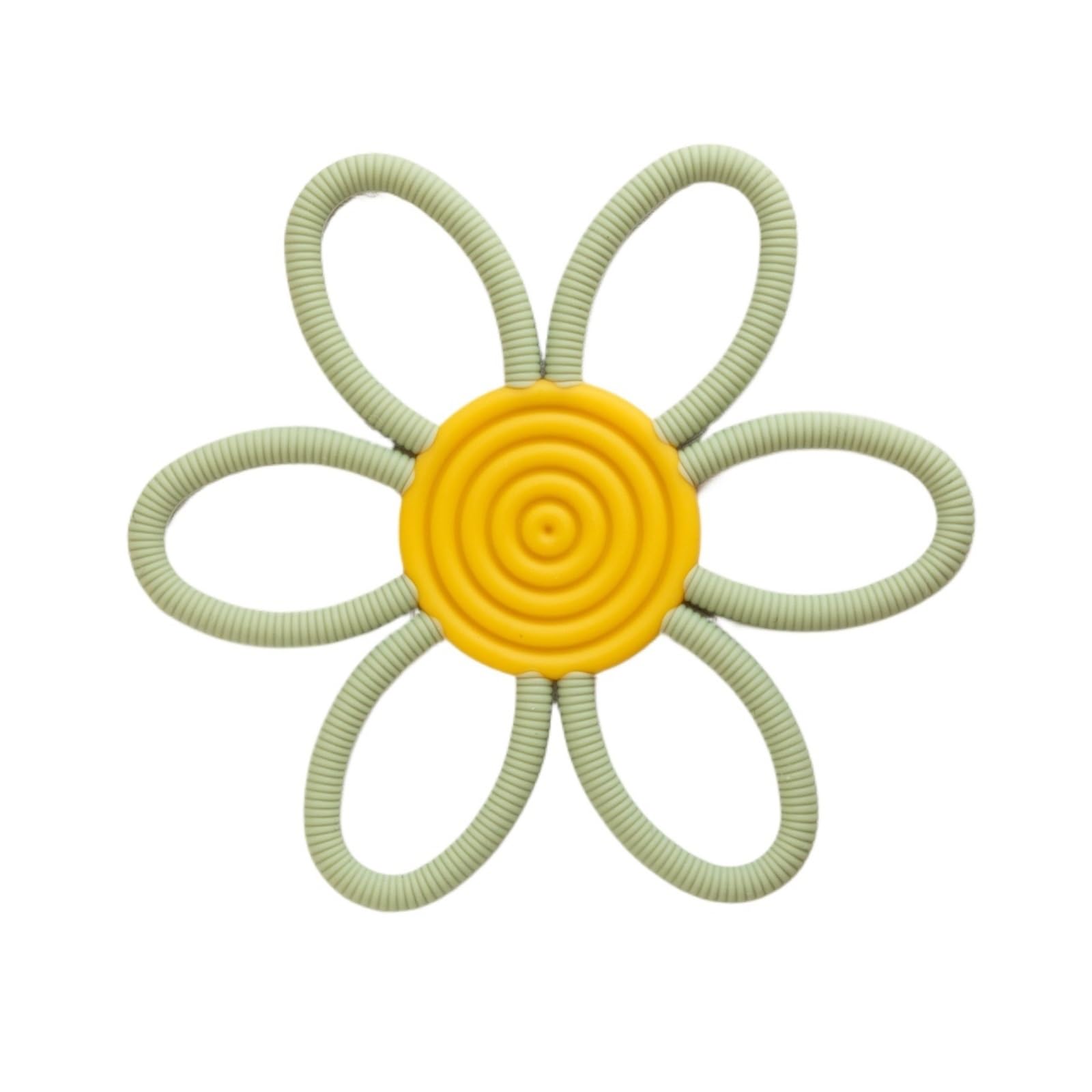 2pcs Nordic Flower Soothing Teether - Cartoon Hollow Holding Teether for Teething Relief(Green)