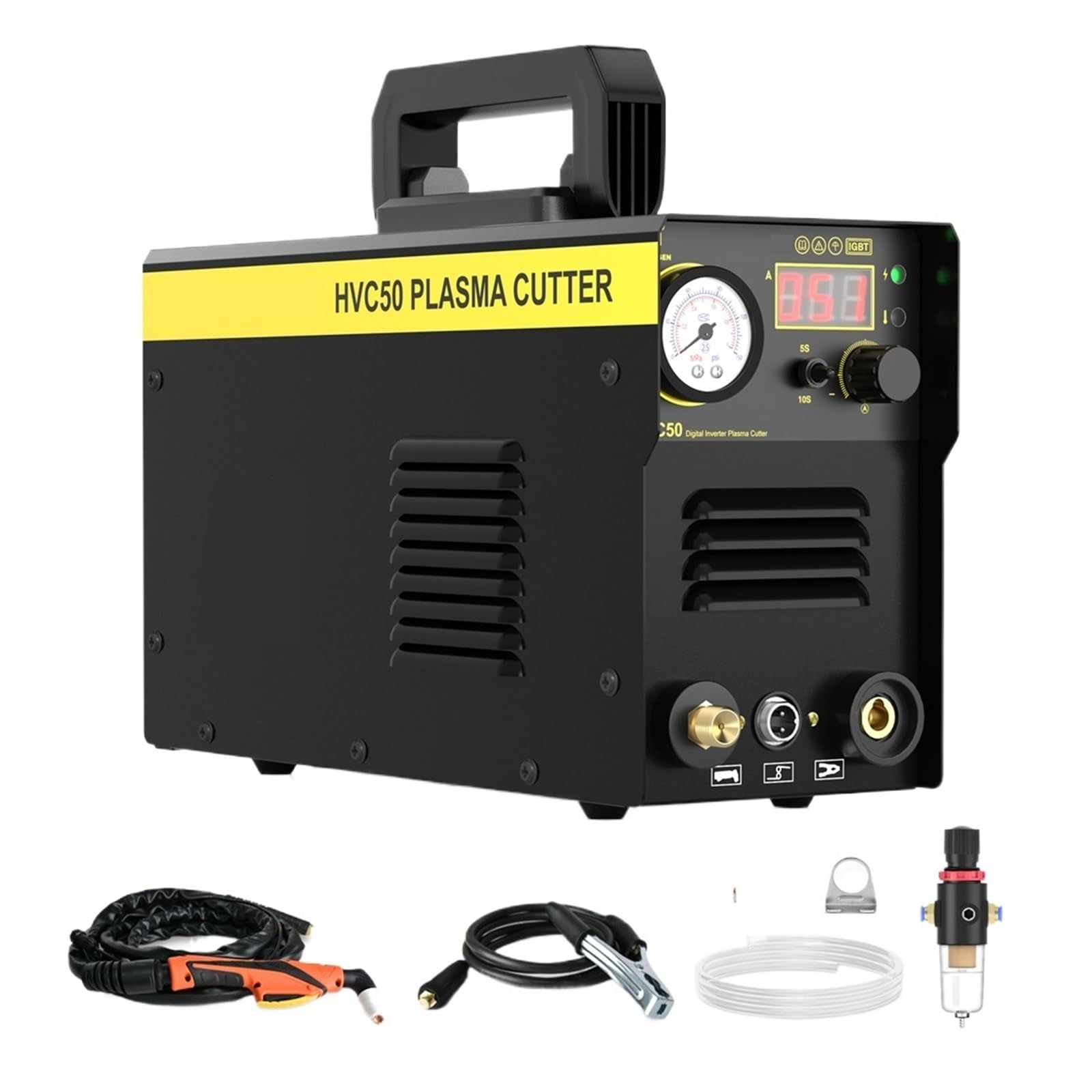 Qaxrzcucd One Color Plasma Cutter Welding Machine Built-In Air Pressure Regulator Filter Easy To Cut, Powerful Operation