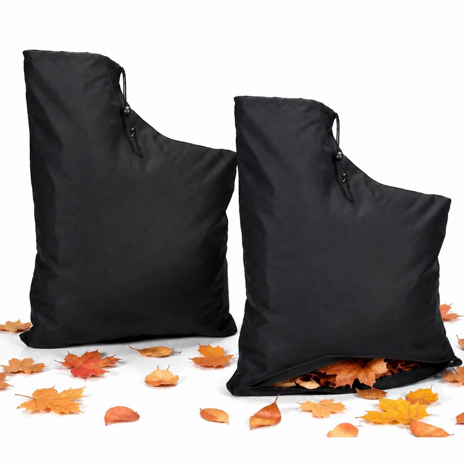 GASGYAI 2 Pack Leaf Blower Vacuum Bags with Zippered Bottom, Universal Fit