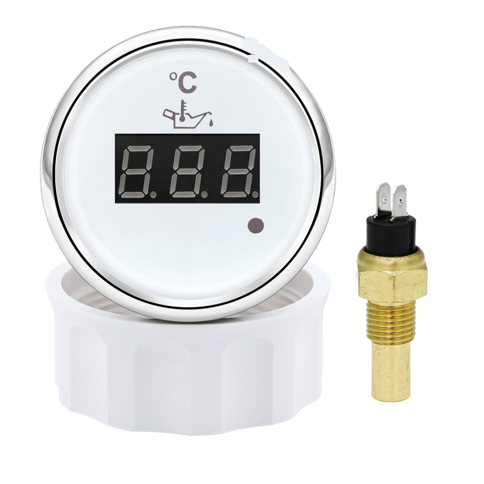 Rotes Licht 52 mm Öltemperaturanzeige + Sensor mit Alarm, digitales 50~150 ℃ Öltemperaturmessgerät for Bootsauto 12V24V Universal(WS M14X1.5)