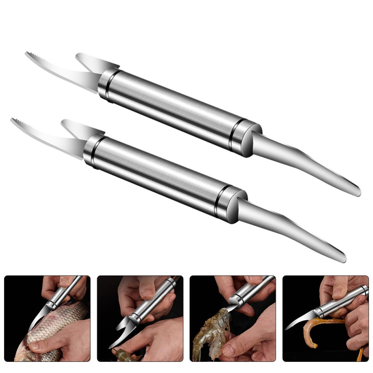 PRETYZOOM 8 Pcs Ouvre-Crevettes Fish Maw Porte-Gobelet De Plage Dissolvant D'Écailles De Poisson Professionnel Nettoyeur De Crevettes Outil De Poisson Outil De Nettoyage De Crevettes