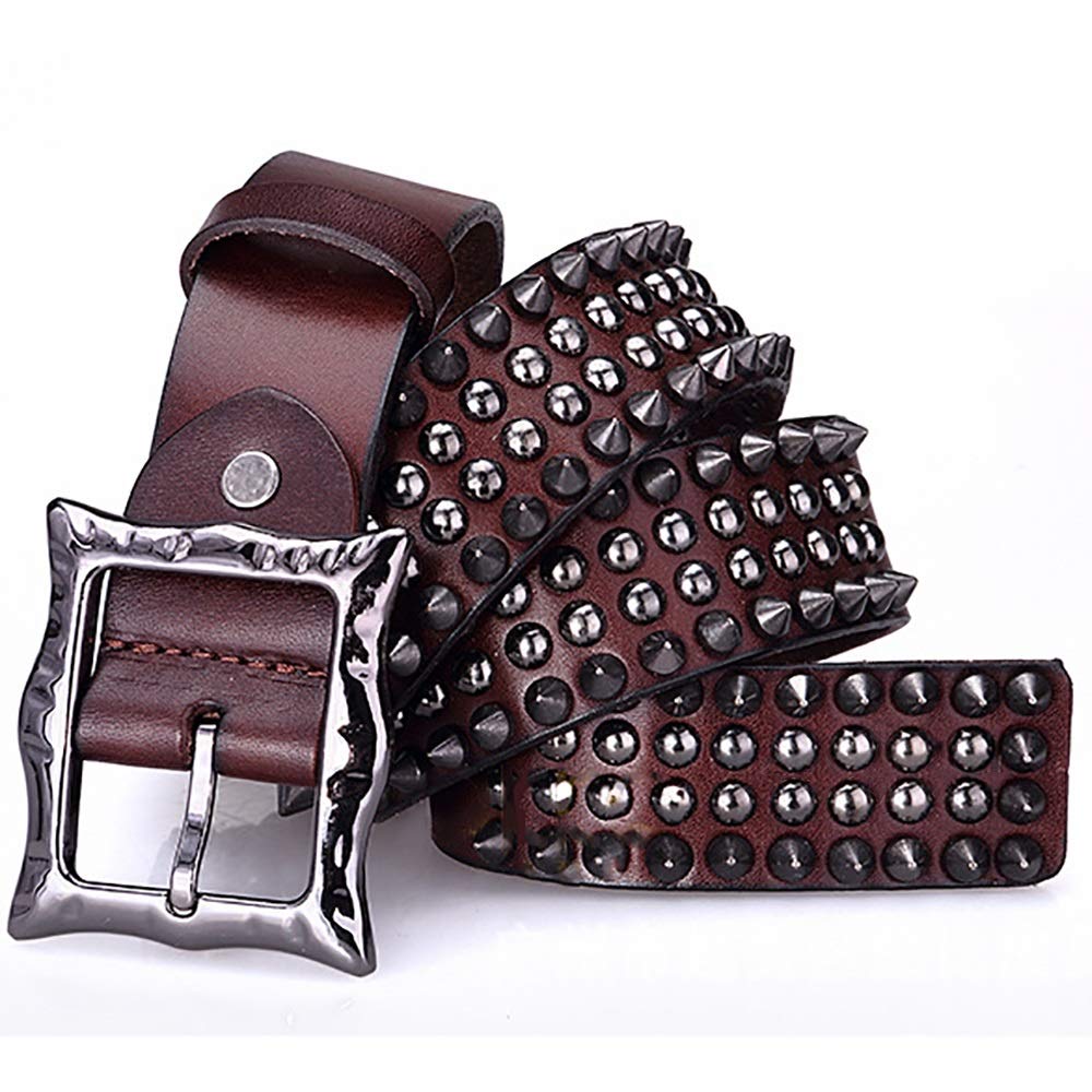 Punk Goth Gürtel Damen Gürtel Hohe Qualität Leder Punk Stil Stilvolle Persönlichkeit Einstellbare Größe für Jeans, Hosen