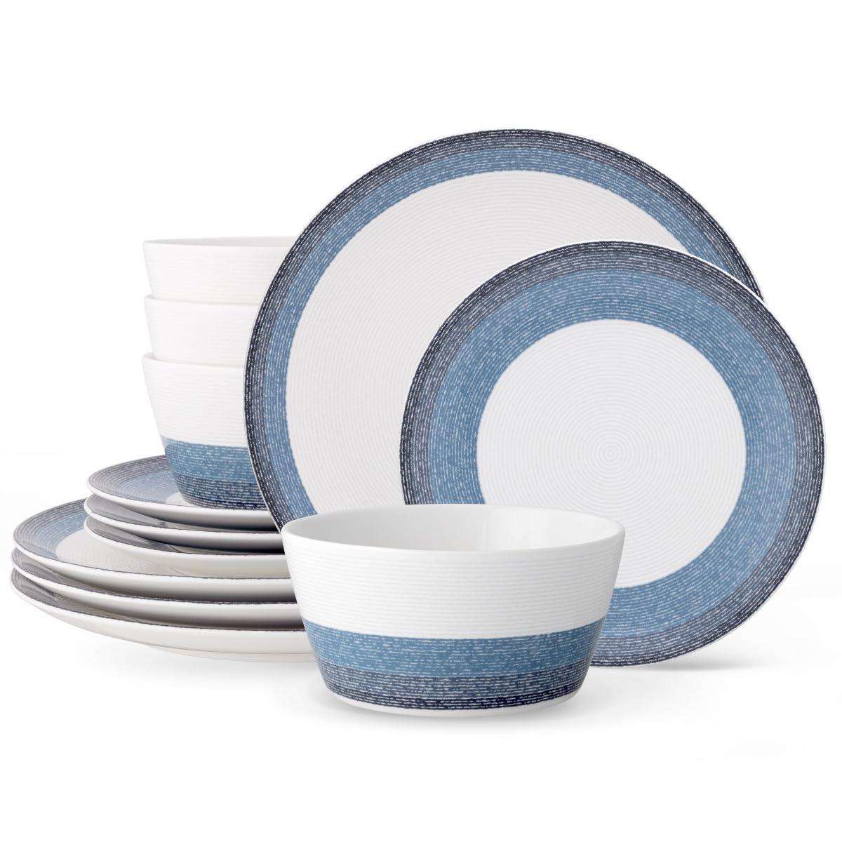 Vaisselle porcelaine Noritake Colorscapes Layers service haut de gamme navy 12 pièces