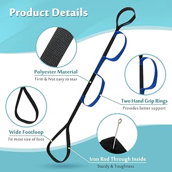 Leg Lifter Strap for After Knee Surgery Hip Replacement Recovery Kit Medical Leg Loop Lifter Pull Strap Lift Assist Rigid Foot Lifter for Disabled Elderly Adults Handicap Mobility Aids Portable Lifter