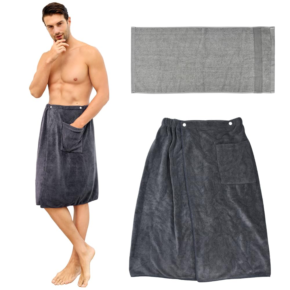 Serviette Sauna Homme Jupe De Sauna Portable Pour Hommes - Serviette En Polaire Corail - Idéale Plage, Piscine, Gym Peignoir Piscine