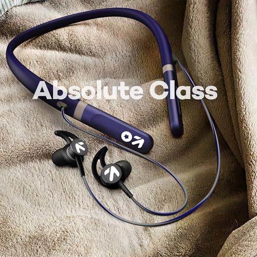 Image of GOBOULT FCharge Bluetooth Earphones 40H Playtime, Zen ENC Mic, Dual Connectivity, Type C Fast Charging,14.2mm Bass Driver, Made in India, IPX5, Silicon (Royal Blue)