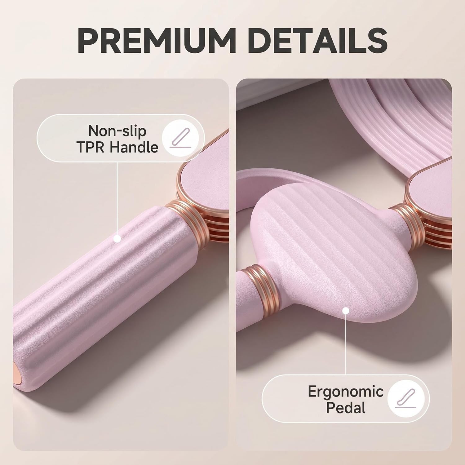 Fasce di Resistenza con Pedali, Corda Elastica Multifunzione A 3 Livelli Regolabili, Banda Elastica Fitness Staccabile con Maniglie, per Esercizi di Addominali Vita Braccia Gambe(Color:Pink)