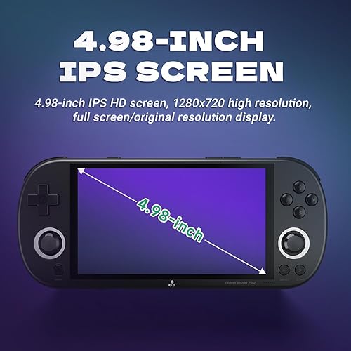 Miniatura 2 de Trimui Smart Pro - Consola de juegos portátil, consola de pantalla de 4.96 pulgadas, emulador preinstalado con tarjeta TF de 128256 GB, consola de