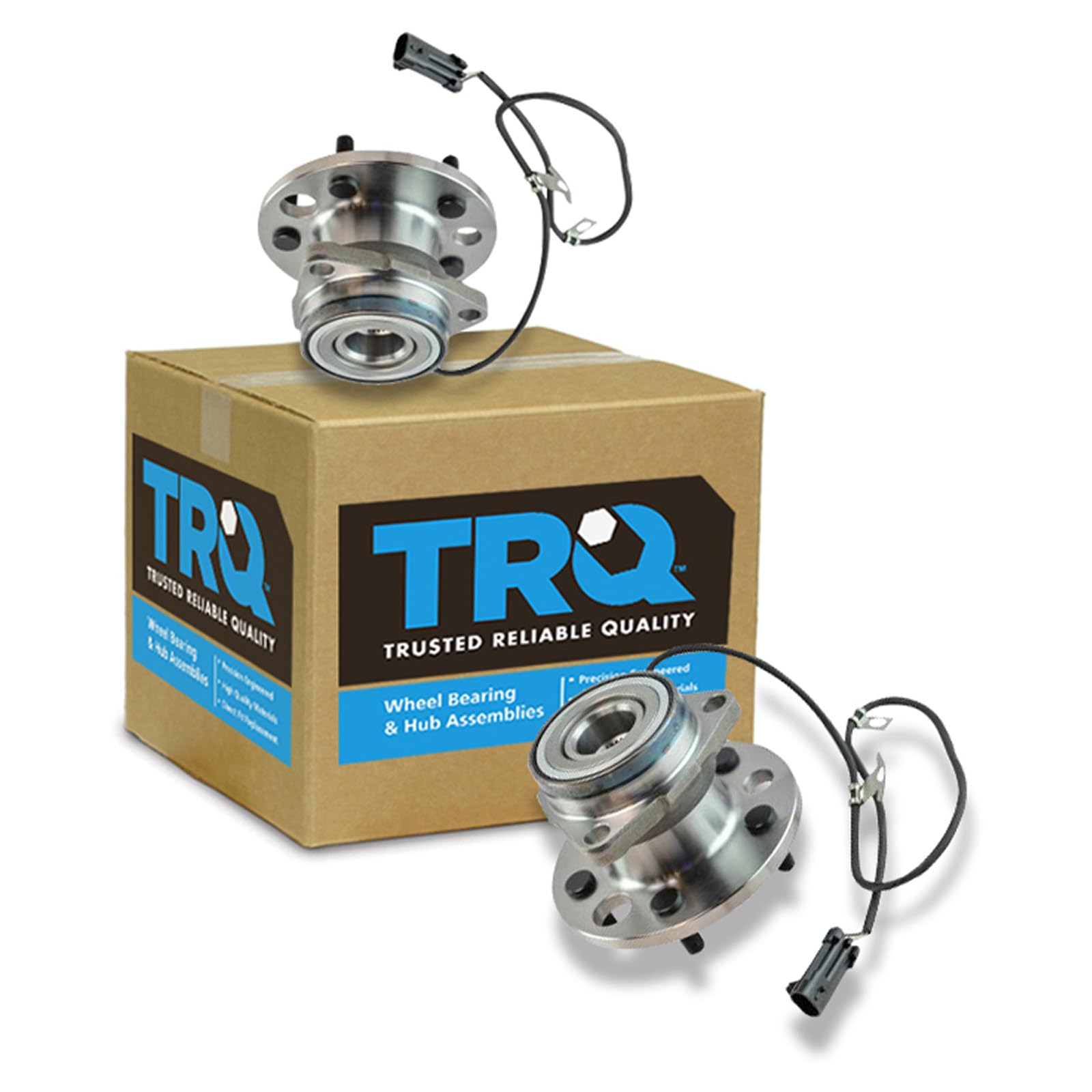TRQ Front Left and Right Wheel Bearing and Hub Assembly Set 2 Piece